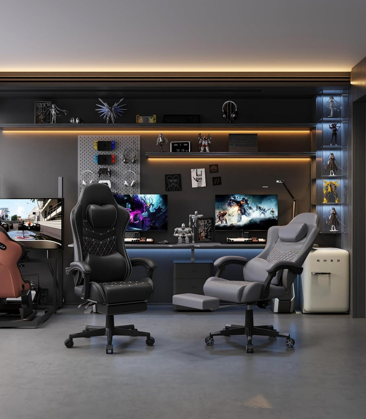 Black Reclining Big Tall Gaming Chair