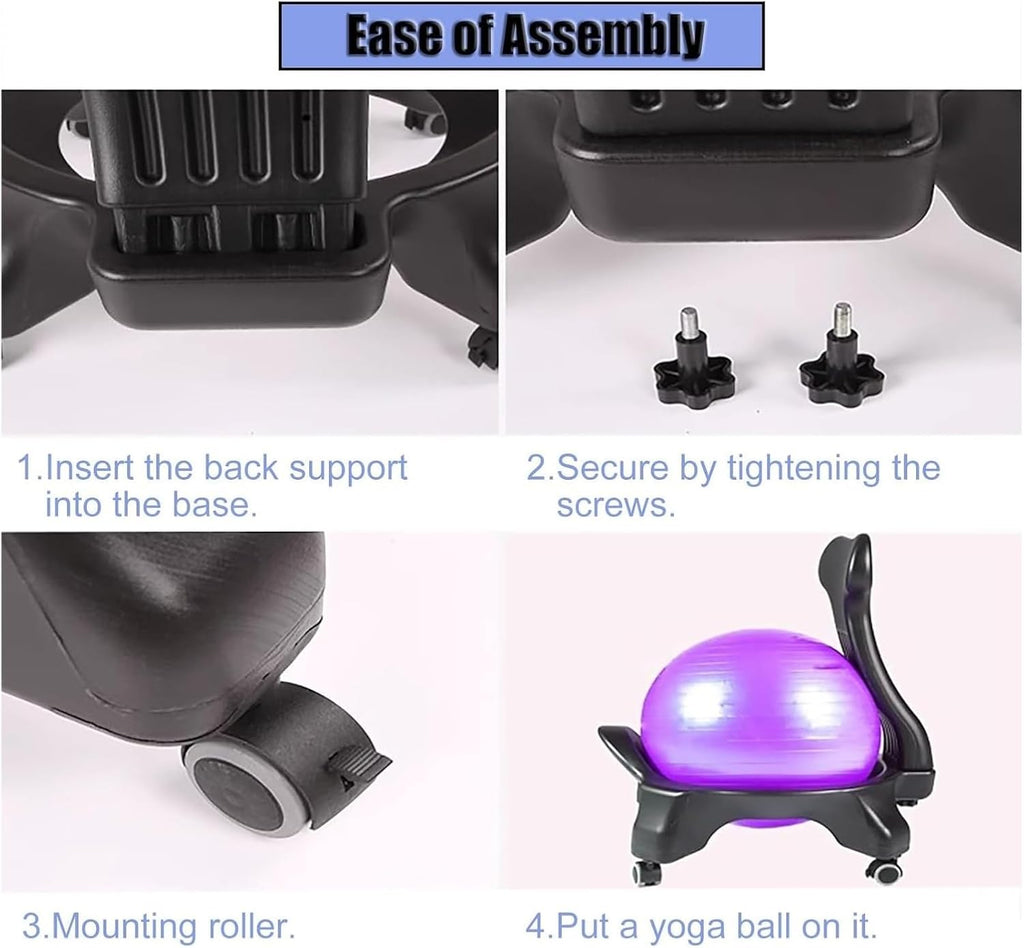 Black Ergonomic Yoga Ball Office Chair