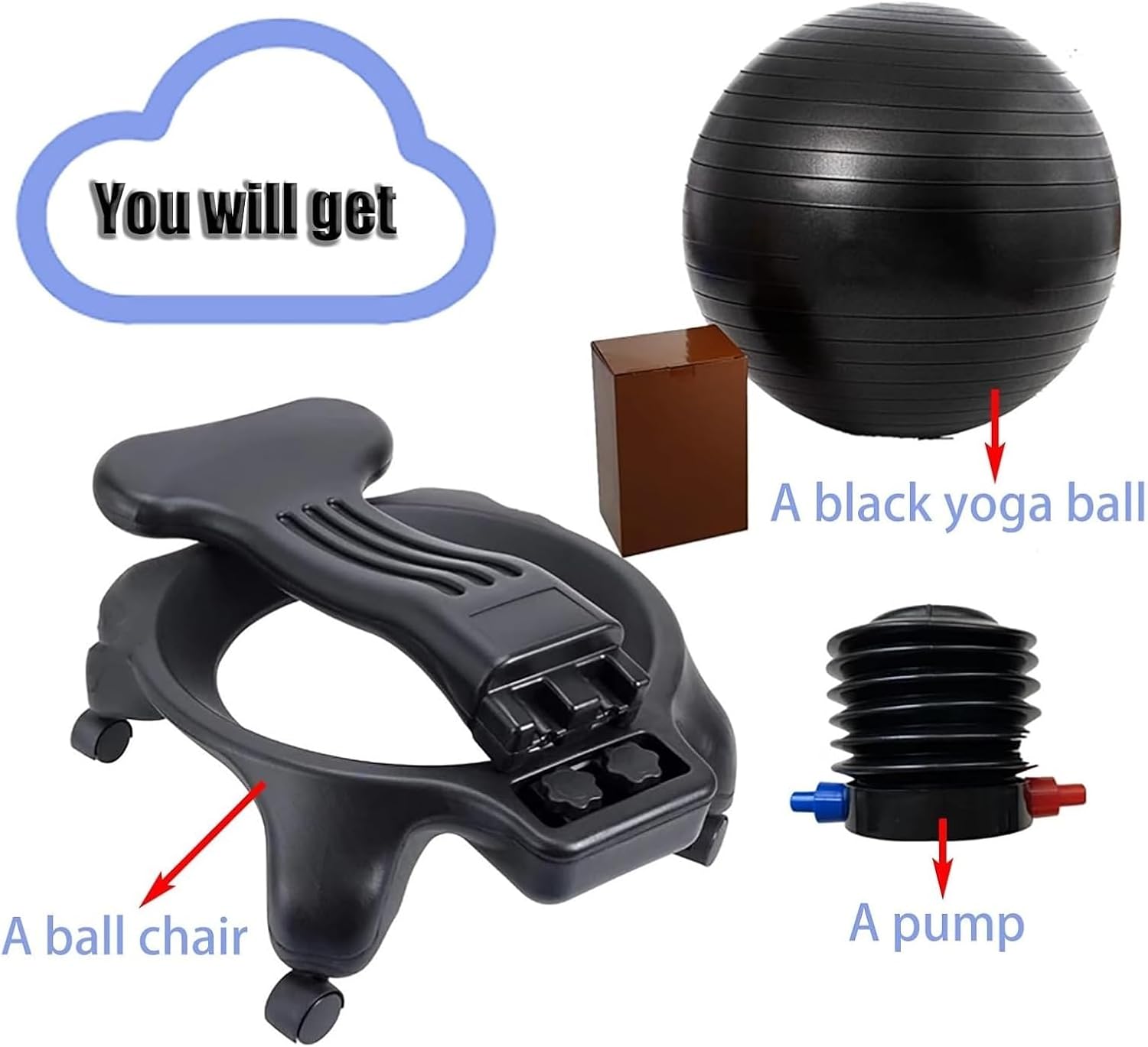 Black Ergonomic Yoga Ball Office Chair