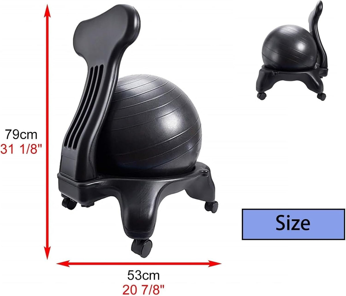Black Ergonomic Yoga Ball Office Chair