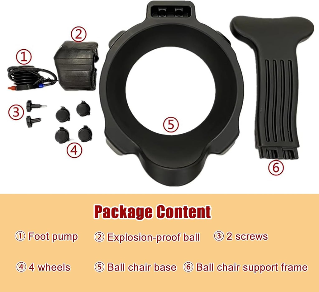Gray Ergonomic Balance Ball Office Chair