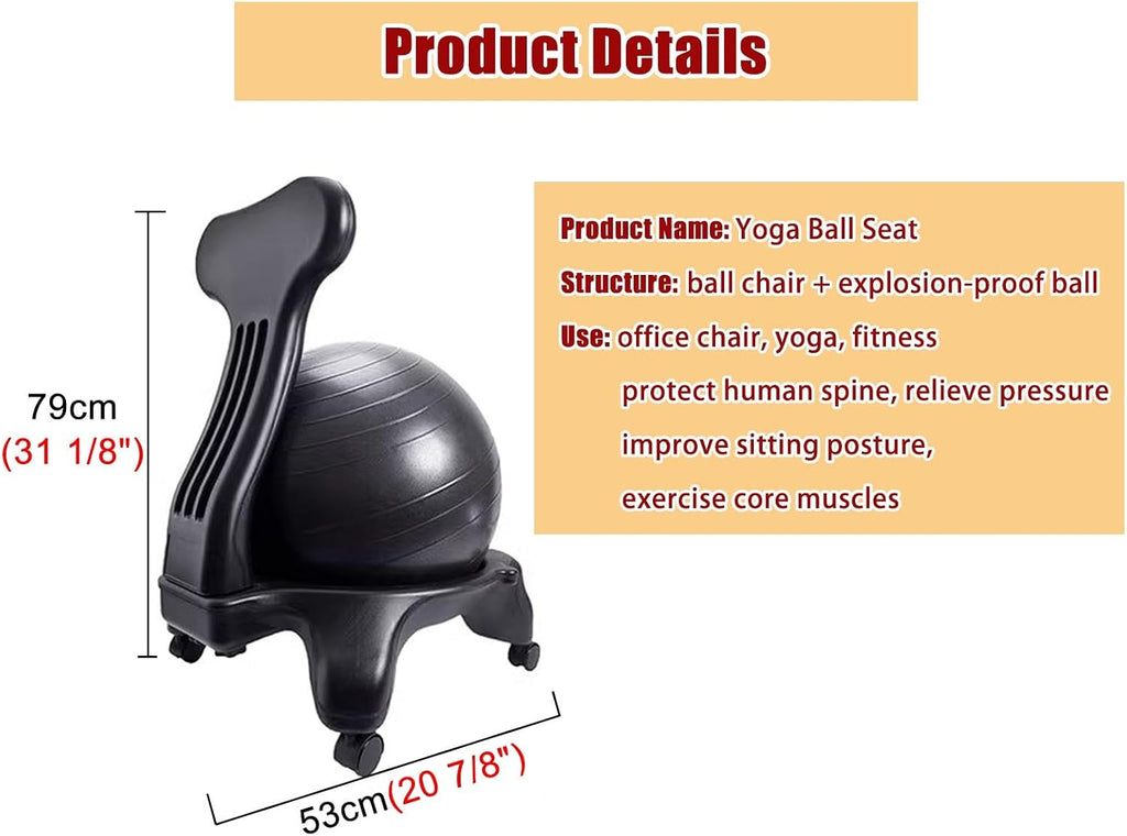 Gray Ergonomic Balance Ball Office Chair