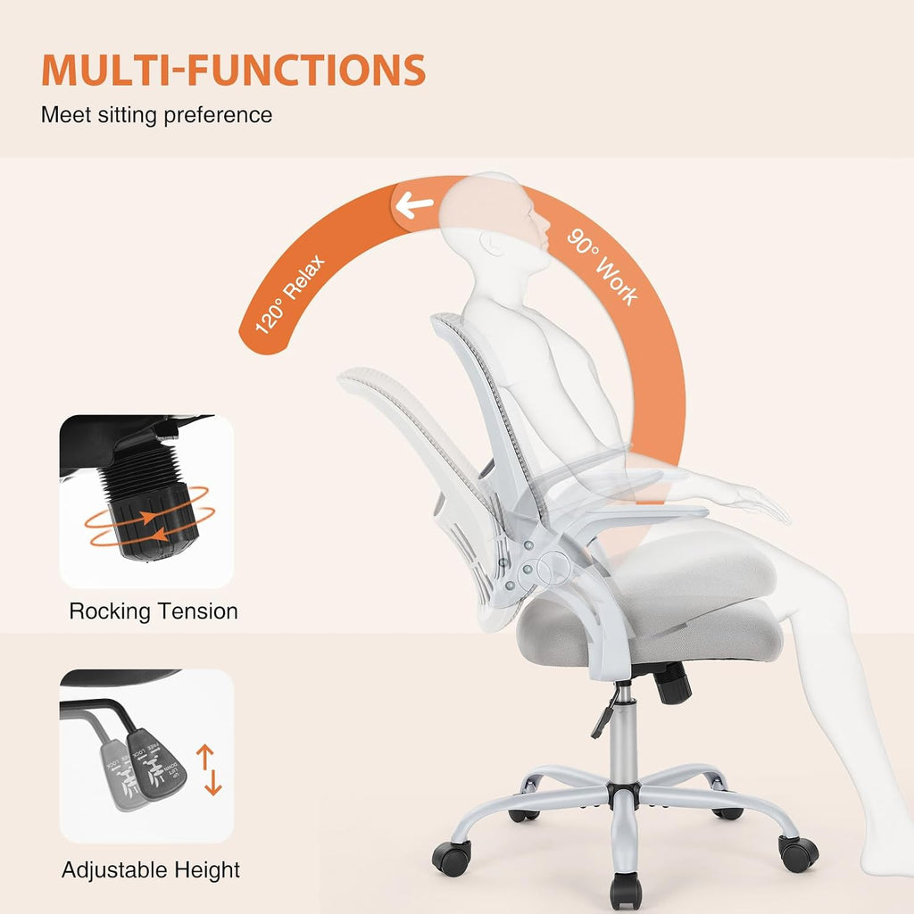 Gray Mid‑Back Mesh Ergonomic Swivel Office Chair