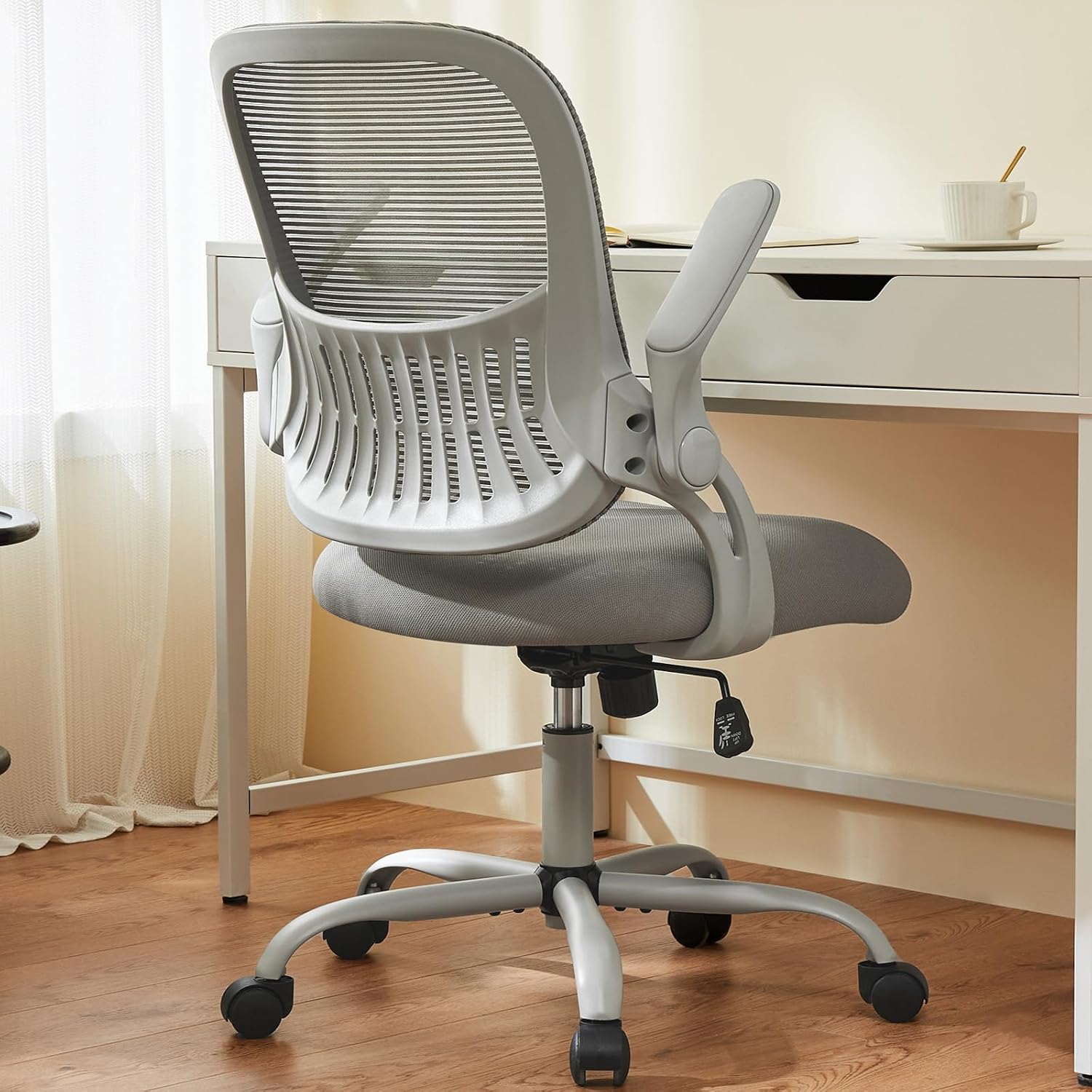 Gray Mid‑Back Mesh Ergonomic Swivel Office Chair