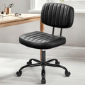 Black PU Leather Ergonomic Swivel Office Chair