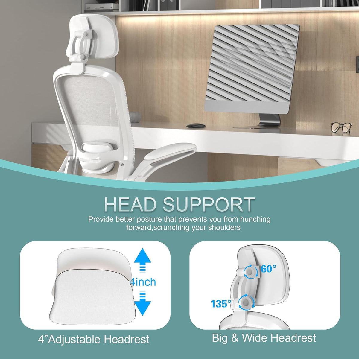 High‑Back Ergonomic Swivel Office Task Chair