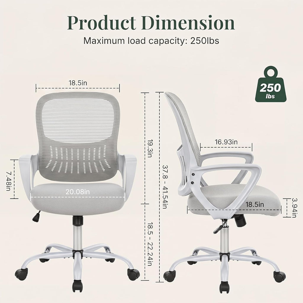 Grey Ergonomic Mesh Swivel Office Chair