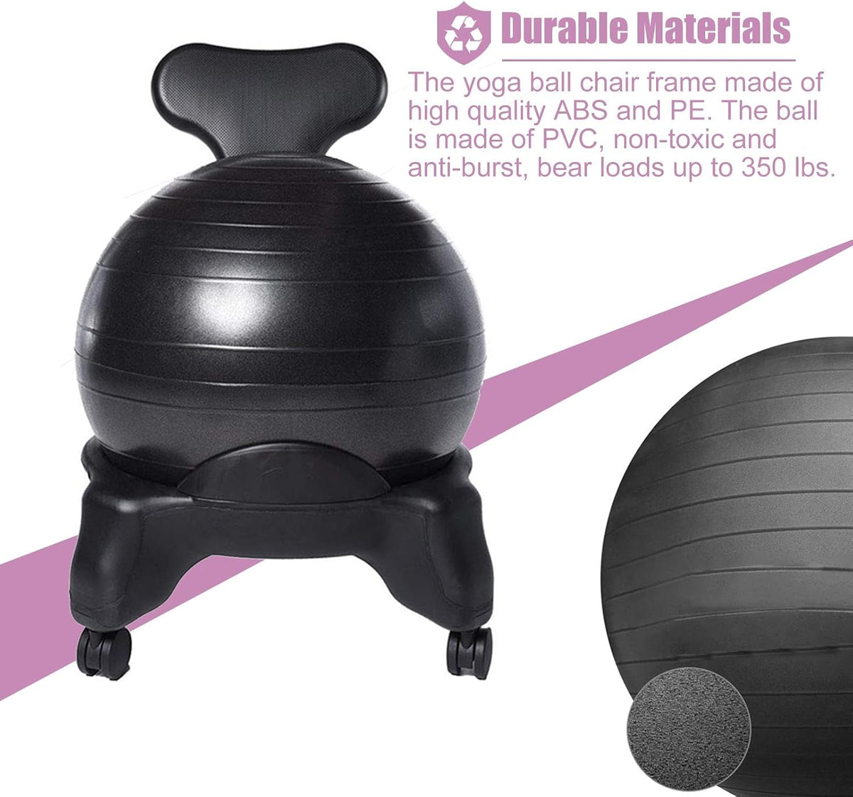 Rolling Yoga Balance Ball Office Chair