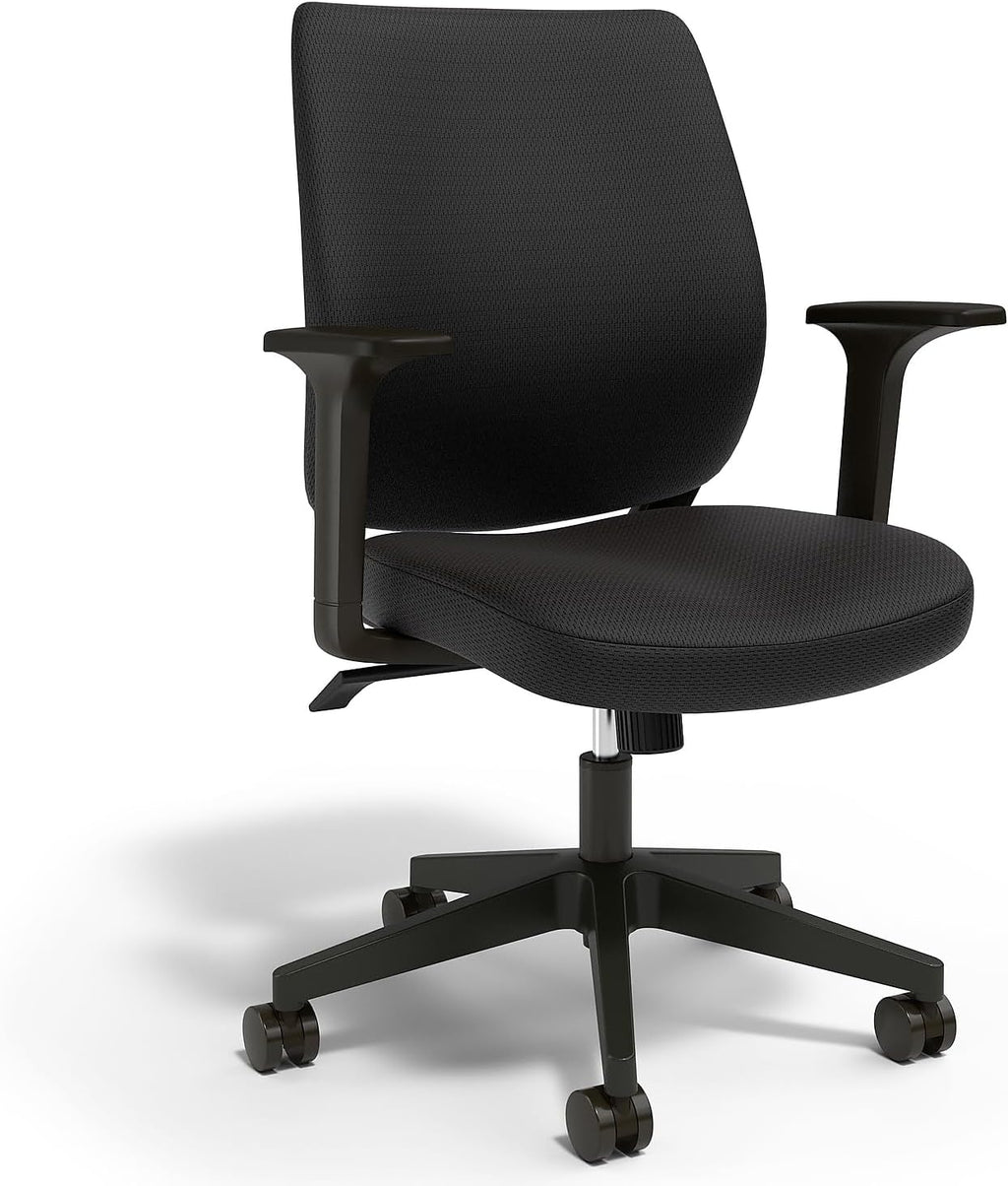 Black Fabric Ergonomic Swivel Office Chair