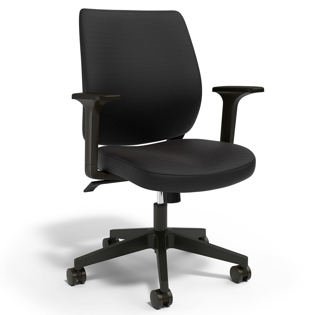 Black Fabric Ergonomic Swivel Office Chair