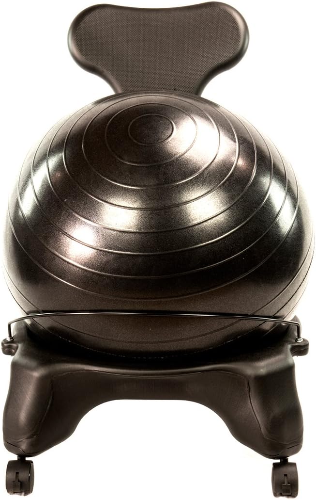 Black Ergonomic Rolling Yoga Ball Chair