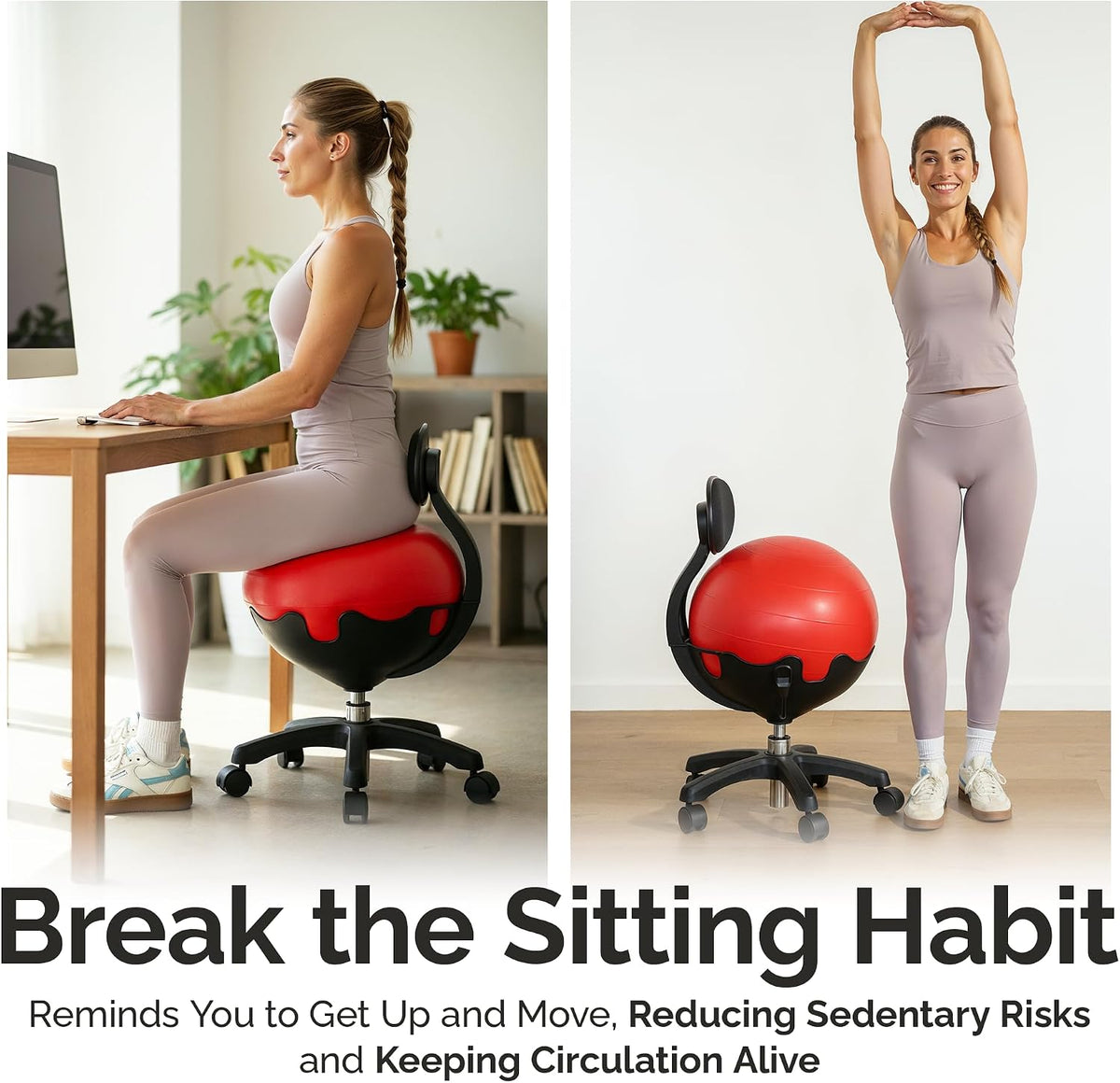 Adjustable Ergonomic Yoga Ball Office Chair