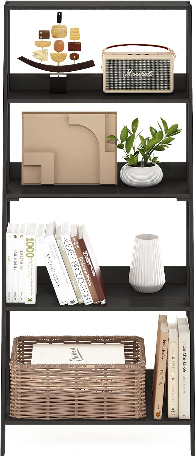 Espresso 5‑Tier Ladder Display Bookcase