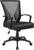 Black Mid‑Back Mesh Ergonomic Swivel Office Chair