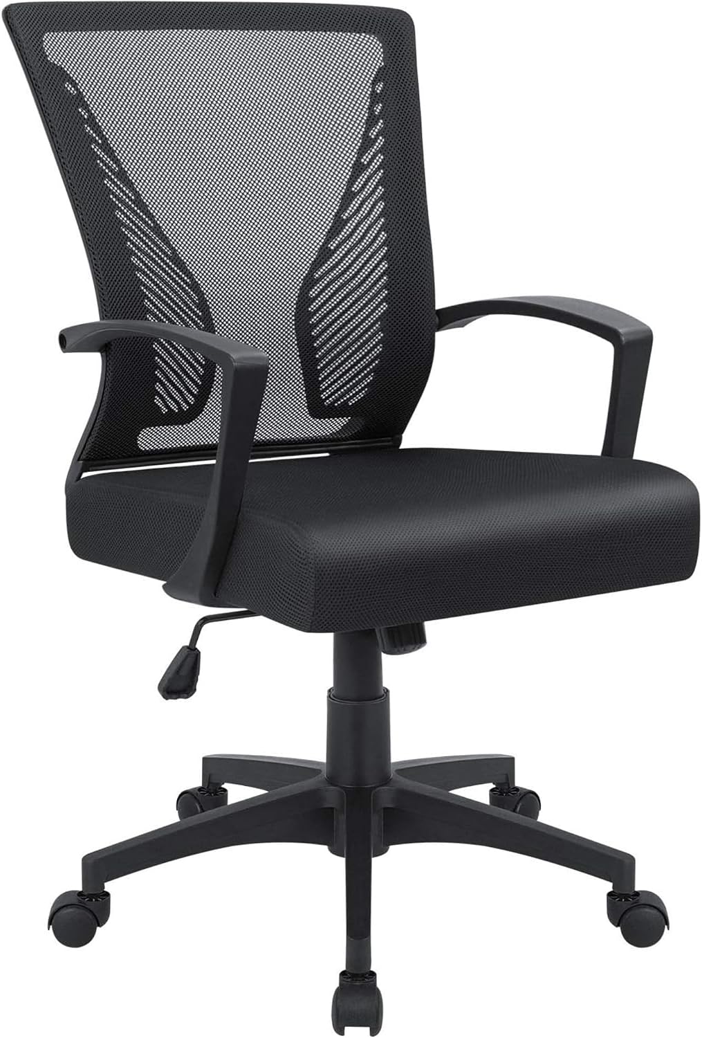 Black Mid‑Back Mesh Ergonomic Swivel Office Chair