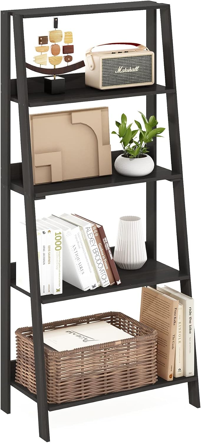 Espresso 5‑Tier Ladder Display Bookcase
