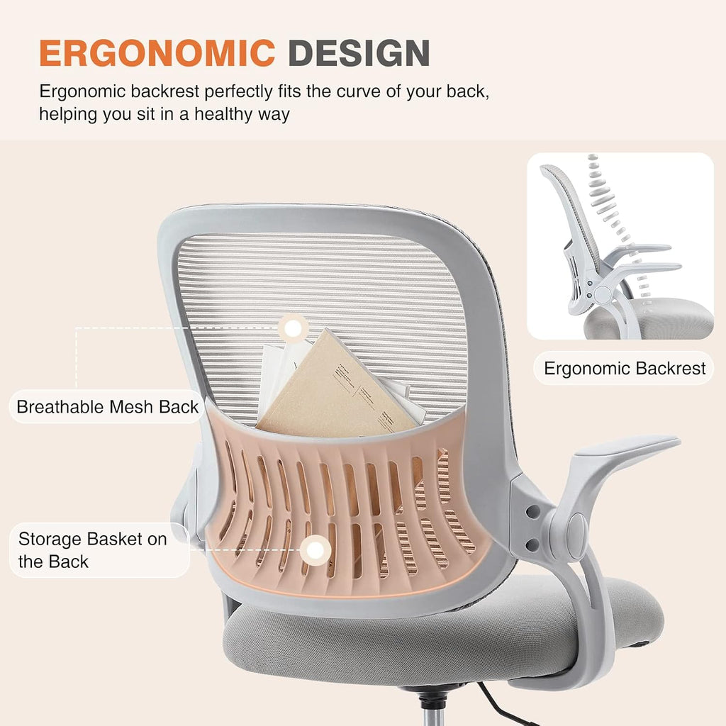 Gray Mid‑Back Mesh Ergonomic Swivel Office Chair