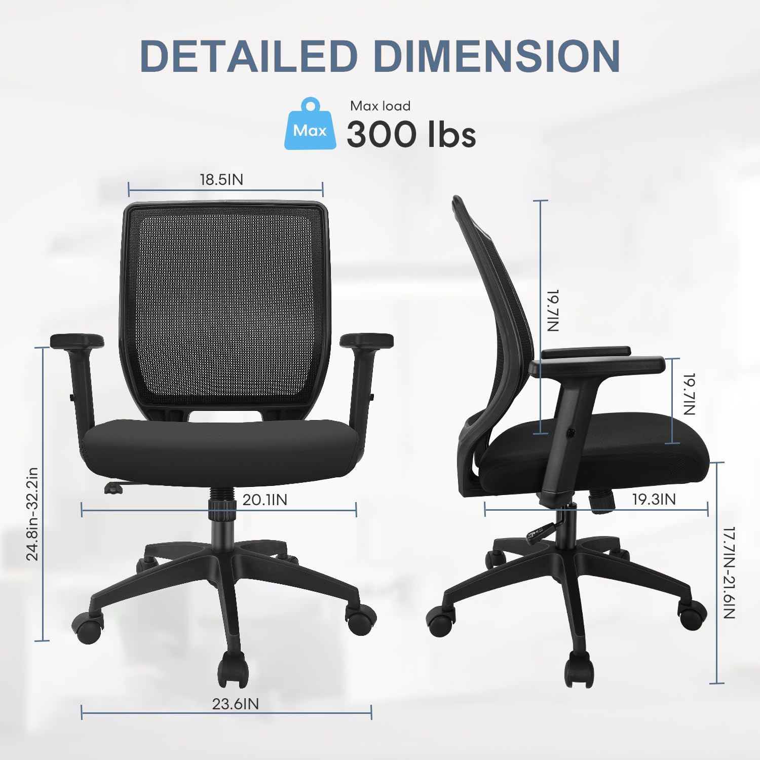 Black Ergonomic Mesh Adjustable Office Chair