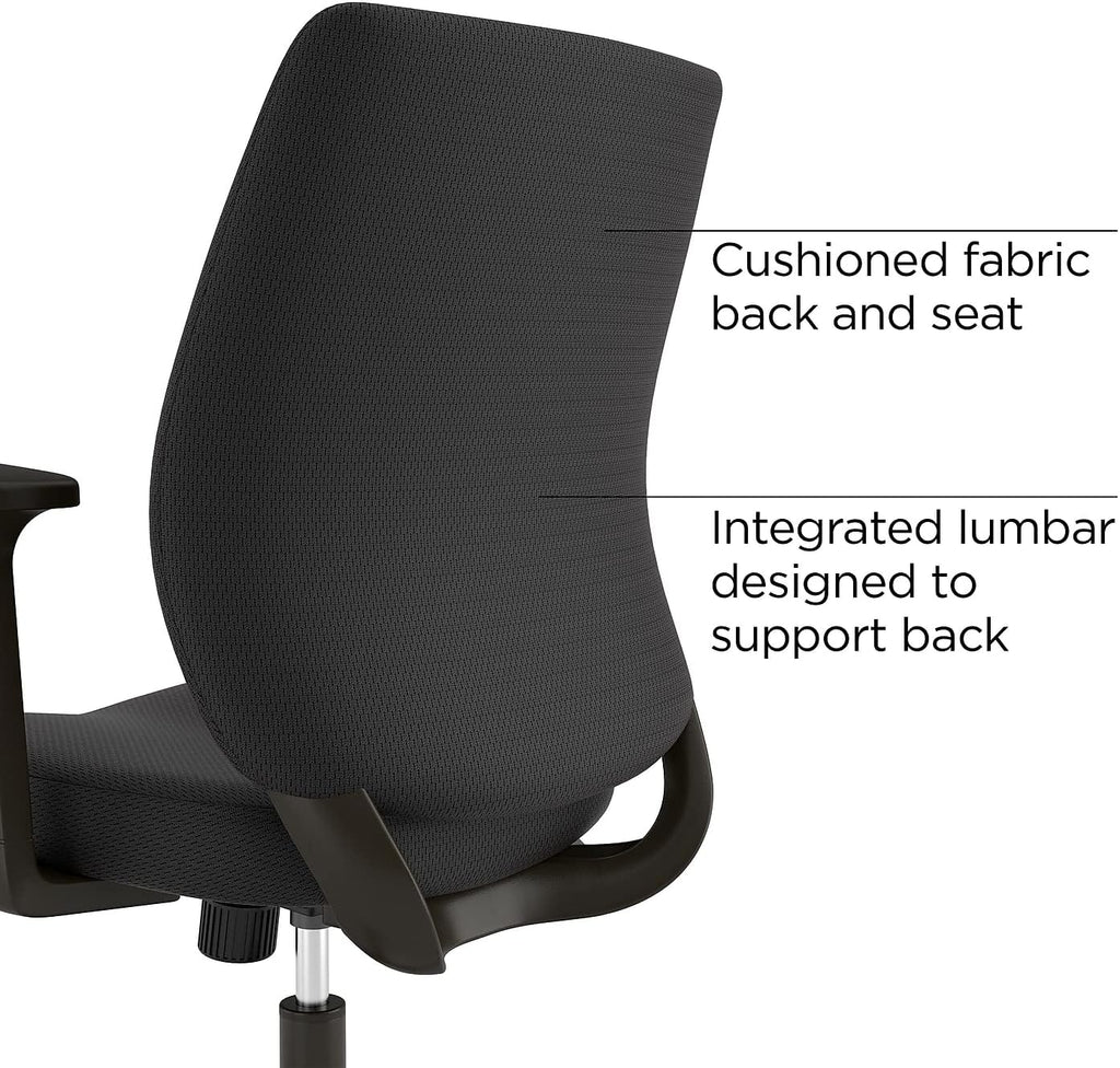 Black Fabric Ergonomic Swivel Office Chair