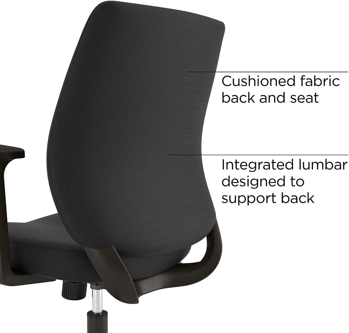 Black Fabric Ergonomic Swivel Office Chair