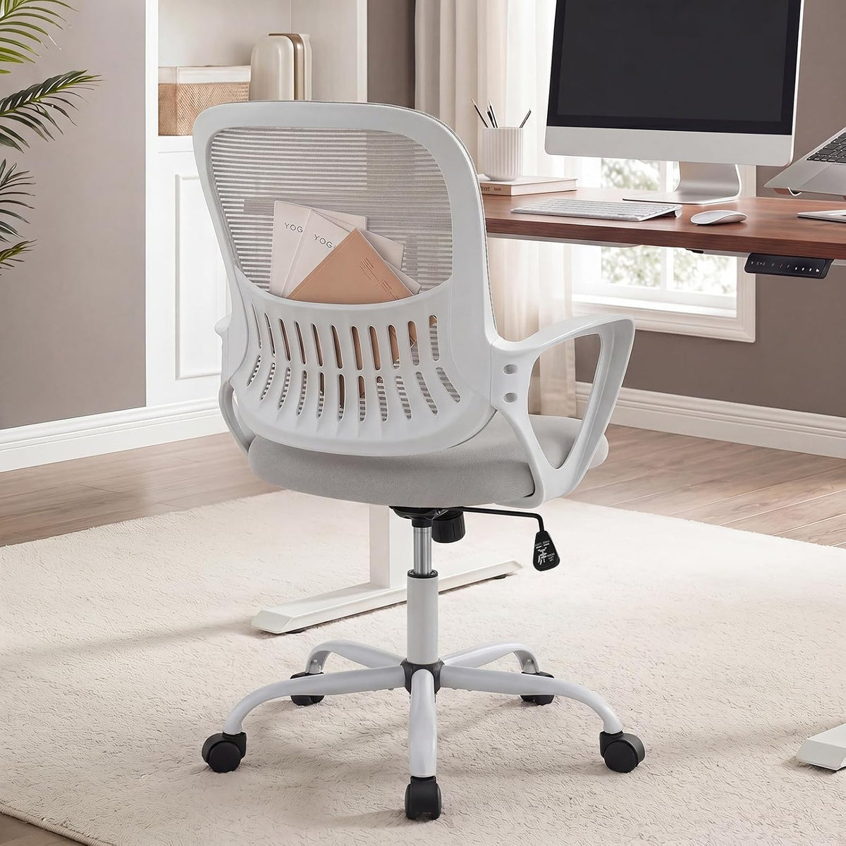 Grey Ergonomic Mesh Swivel Office Chair