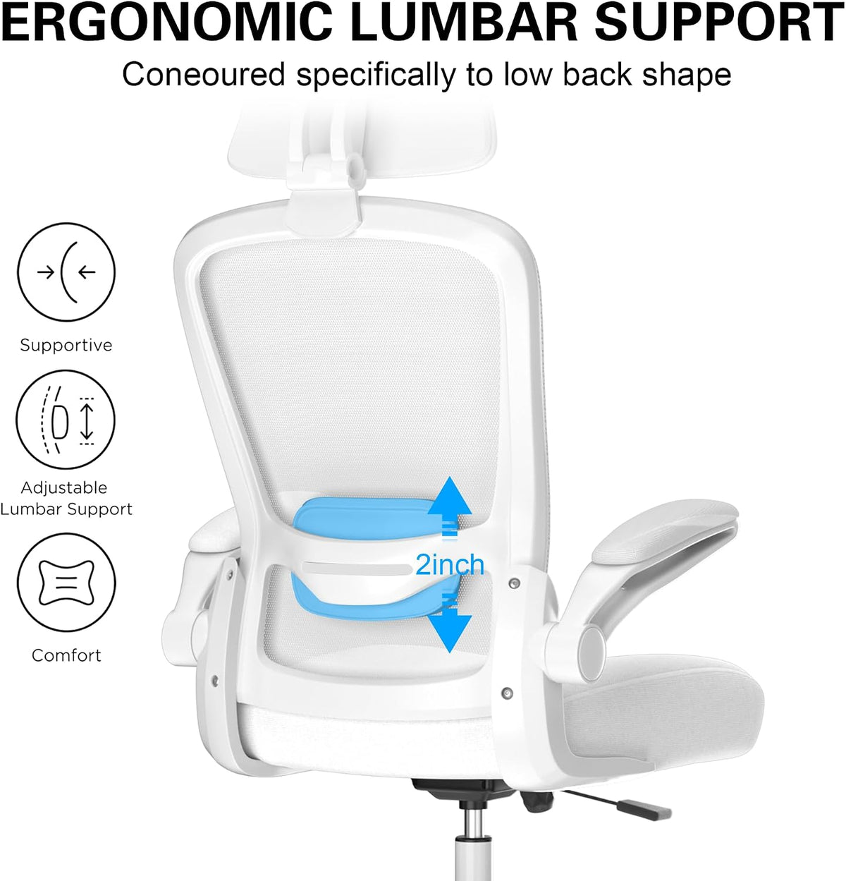 High‑Back Ergonomic Swivel Office Task Chair