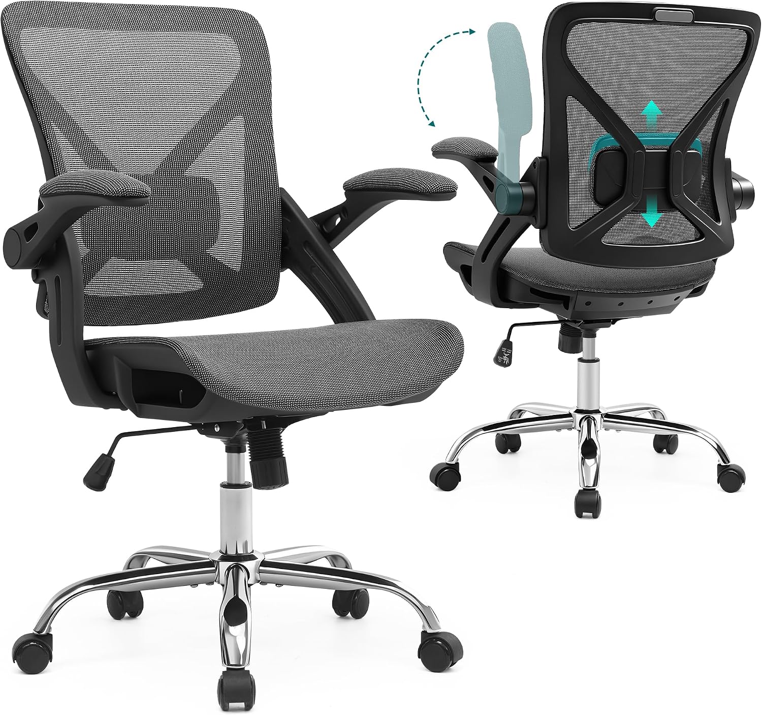 Grey Ergonomic Swivel Executive Office Chair