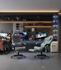 Grey Reclining Big Tall Gaming Chair