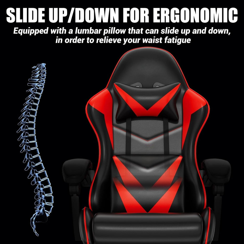 Red Reclining Racing Swivel Gaming Chair